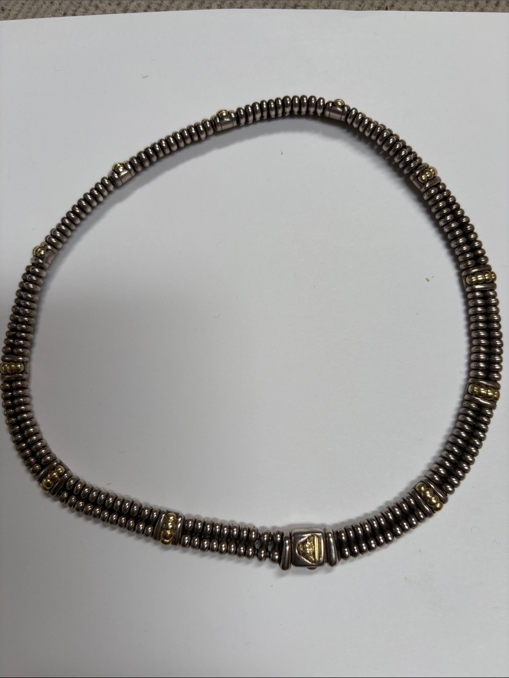 Lagos caviar  Two-Tone gold and silver Necklace